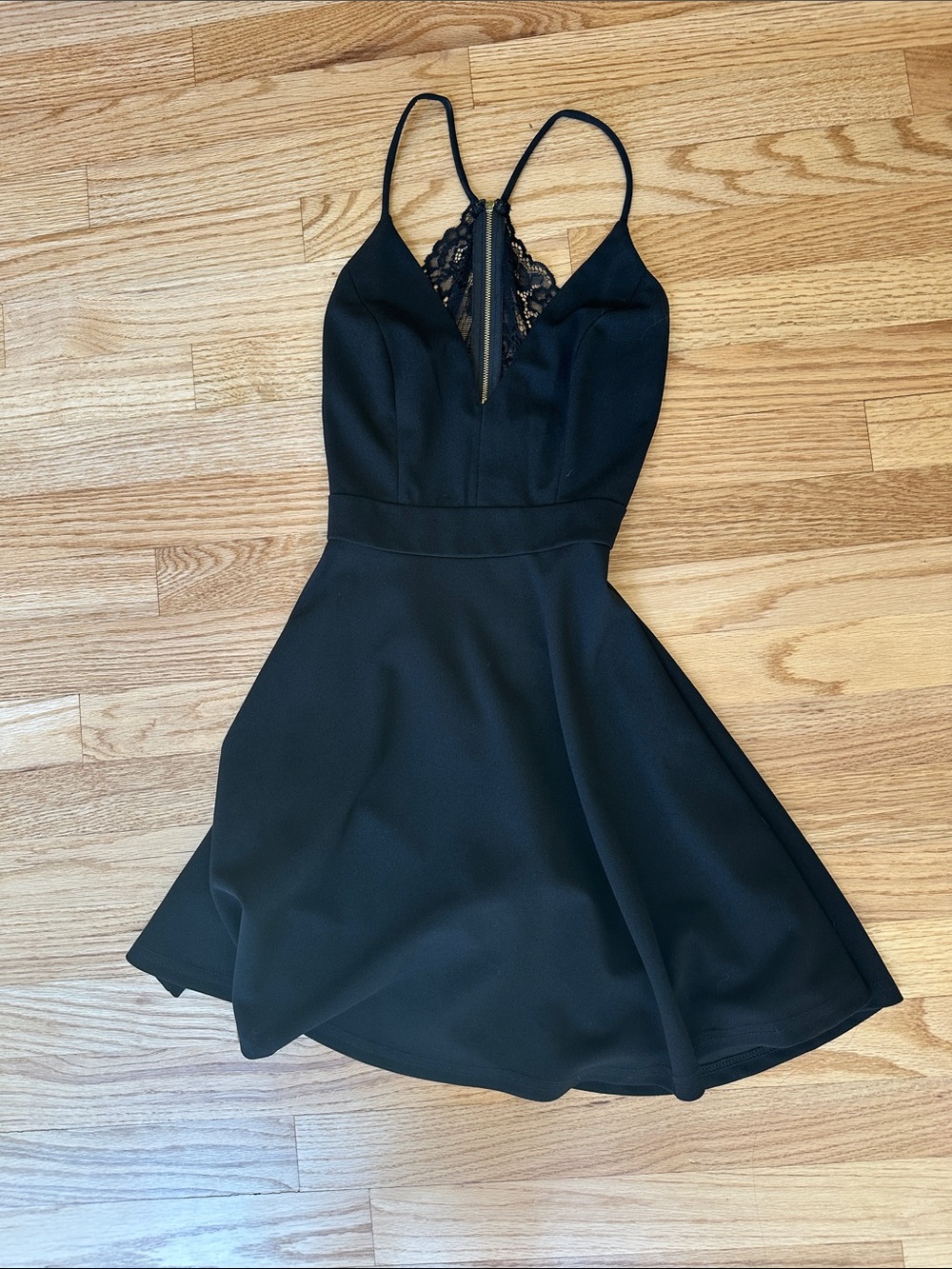Trac Black Lace-Back Mini Dress